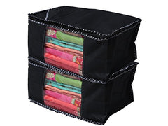 Kuber Industries Clothes Organizer For Wardrobe (Pack of 3 Each) 2-in-1 Combo Storage Organizer For Saree and Blouse - Dress Organizer For Wardrobe - Saree Covers With Zip (Maroon)