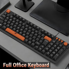 Ant Master 05 Wired USB Keyboard - Full-Size 104 Keys with Numeric Pad | Membrane Silent Typing, 1.3m Cable, Plug & Play | Ergonomic Office & Home Keyboard for PC, Laptop, Mac & Linux – Black
