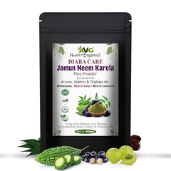AVG Health Organics Diaba Care Karela Jamun Neem Powder 200g | Pack of 4 | Diabetes Control Ayurvedic Supplement with Arjuna, Gokhru & Triphala | Helps in Relieving Constipation | AYUSH & GMP Certified