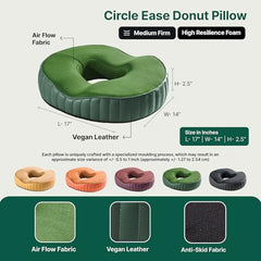 The White Willow Donut Pillow – Medium Firm HR Memory Foam Coccyx Seat Cushion for Tailbone, Hemorrhoid & Piles Pain Relief – Car & Office Chair – Above 60KG – Classic Black