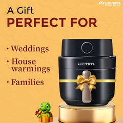 Mr. TRU Manual Air Fryer for Home | Actual 4.5 Liter | 1400 Watt | 1 Year Warranty | Uses 90% less Oil | Time & Temp Control Knobs | Glossy Black