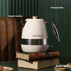 CΓRAA Retro Electric Kettle 1.8 Litre | Water Kettle Electric with 304 Stainless Steel Body, Auto Shut-Off, Detachable Lid, Dry-Boil Protection, 360Β° Base & Cool-Touch Handle | Green | 2000 W