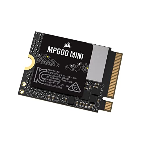 Corsair MP600 MINI 1TB PCIe 4.0 x4 NVMe M.2 SSD – M.2 2230 – Up to 7,000MB/sec Read – High-Density TLC NAND – Great for Steam Deck and Microsoft Surface