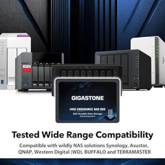 Gigastone 【NAS Certified】 Home Server SSD 1TB (2-Pack) Up to 550MB/s TLC Flash with SLC Caching 24/7 Reliable for Gaming/PC/NAS SSD 3-Year Warranty 2.5" SATA Internal Solid State Drives RAID Disk