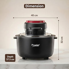 Prestige Multi-Chef All-in-One Air Fryer |80% less Oil Consumption|6.5L Capacity |1200 Watts Power|Airfry,Oven, Toast, Grill|See Through Lid|Advance Digital Display|Even Heat Distribution|Black