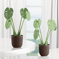 Pack of 1 Monstera Leaf Coaster Set with Pot | Artificial Plants with Pot | Home decore | Multi-Purpose Heat Resistant Coasters & Table Trivets for Personal/Office/Home/Restaurant (1)