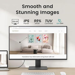BenQ GW2491 24inch (60.45 cm) FHD IPS Eye-Care Monitor|100Hz| 99% sRGB| 1920x1080| HDMI| DisplayPort| Ultra Slim Bezel| TUV-Certified| Flicker-Free|B.I.| Low Blue Light Plus (Black)