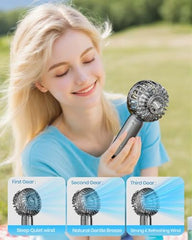 ARCTICOOL Portable Mini Fan - Rechargeable Hand Fan with 3 Adjustable Speeds, 2000mAh Battery, Lightweight Design, Low Noise, and Easy Portability for Indoor and Outdoor Use (Deep Black)