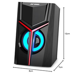 Ant Esports GS170 Gaming Speaker for PC, Stereo 2.0 USB Powered Desktop Speaker with 3.5 mm Aux-in, in-line Volume Control, RGB LED Lights Mini Multimedia Speakers for PC, Laptop, Tablet, Cellphone