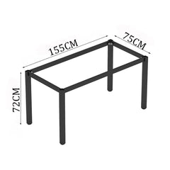 SYGA Iron Table Legs Bracket Stainless Steel Foldable Table Frame (Frame Only ? No Table Top Included) (115 X 55 X 72 CM, Black)