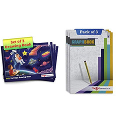 A4 Drawing Book, 34 Pages (29.5 x 21 cm), 100 GSM White Paper, Pack of 3 | Soft Blund, Sketch Book for Kids, Students and Artists | Thick Pages Suit Pencils, Crayons, Colour pens, Paints