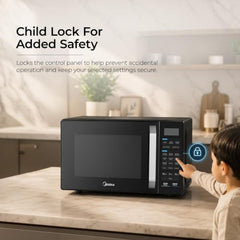 Midea 28 L Convection Microwave oven with Air Fry & Grill (MMOP03XA-ECSEBK) | 326 Auto cook menu | 900W | Child Lock