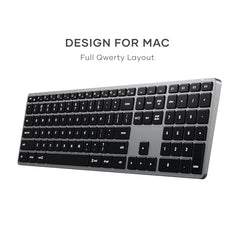 SATECHI Slim X3 Bluetooth Backlit Keyboard with Numeric Keypad – Illuminated Keys & Multi-Device Sync – for M2/ M1 MacBook Pro/Air, M2/ M1 iPad Pro/Air, M2 Mac mini, iMac M1 (Silver)