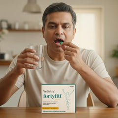 Vedistry Fortyfitt Tablets with Ashwagandha, Amalaki, Arjuna, Brahmi, Guduchi & Gokshur | Ayurvedic Support Boosts Energy, Stamina, and Immunity for Men Above 40 Years | Supports Hormonal Balance, Stress Relief, Heart Health & Metabolism – 60 Tabs…