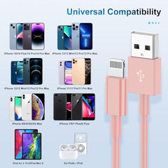 TUMABER 3 Pack MFi Certified iPhone Cable 3Ft, Lightning to USB Cord, 2.4A Fast Charging for iPhone 12/11/11Pro/11Max/X/Xs/Xr/Xs Max/8/7/6/5S/Se, White