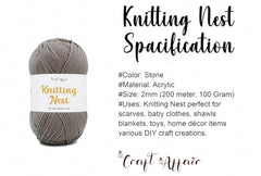 Craft Affair | Knitting Nest Acrylic Yarn (200 Meter, 100 Grams, 2mm) / Woolen Yarn/Acrylic Yarn for Knitting and Crocheting-Olive