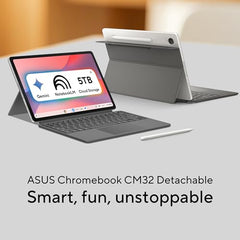 ASUS Chromebook CM32 Detachable (2026),Smartchoice,MediaTek Kompanio 540 Processor,4GB RAM,64GB SSD,Touchscreen,12.1"(30.7 cm),Chrome OS,Cloud Titanium,0.64 Kg,CM3206DM4A-TR0118,Thin & Light Laptop