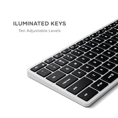 SATECHI Slim X3 Bluetooth Backlit Keyboard with Numeric Keypad – Illuminated Keys & Multi-Device Sync – for M2/ M1 MacBook Pro/Air, M2/ M1 iPad Pro/Air, M2 Mac mini, iMac M1 (Silver)