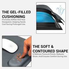 Tukzer Gel Mouse Pad Wrist Rest Memory-Foam Ergonomic Mousepad| Cushion Wrist Support & Pain Relief| Suitable for Gaming, Computer, Laptop, Home & Office Non-Slip Rubber Base (Grey)