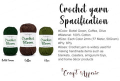 Craft Affair | Crochet Bloom Cotton Yarn 8ply (Each Color 2mm, 77Meter, 50Gram) 100% Pure Cotton | for Knitting Yarn | Craft & DIY Project: Grey, Pink, Off White