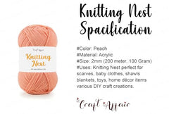 Craft Affair | Knitting Nest Acrylic Yarn (200 Meter, 100 Grams, 2mm) / Woolen Yarn/Acrylic Yarn for Knitting and Crocheting-Olive