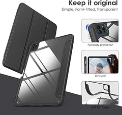 ProElite Case for iPad Air 11 Inch M4/M3/M2 2026/2025/2024, iPad Air 10.9 inch 5th/4th Gen & iPad Pro 11 inch 4th/3rd Gen 2022 case Cover, Transparent Smart Flip Cover with Pencil Holder, Lavender