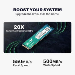 EVM 1TB M.2 SATA SSD 2280 | Internal SSD | Up to 550MB/s Read 370MB/s Write | Laptop Desktop Upgrade Storage | 5 Year Warranty (EVMM2/1TB)