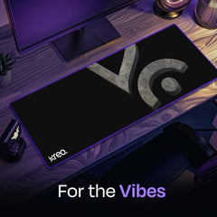 Kreo XL Mouse Pad with Top Material & Anti Skid Bottom | 3mm Thick Anti-Fray Stitched Edges | Compatible with Laser & Optical Mouse | Anti-Slip Gaming Mousepad (Igneous XL Mousepad)