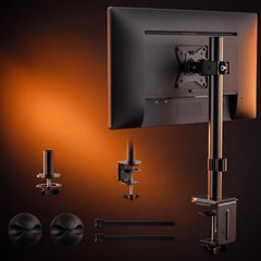 Artikel Double Monitor Desk Mount | Adjustable Heavy Duty Monitor Arms | VESA Mount with C Clamp & Grommet Mounting Base | Computer Monitor Stand for Screen up to 27 inch | Table Mounted | Black