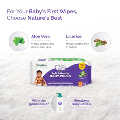 Himalaya Nature Touch Water Wipes for Baby's Sensitive Skin | 72NxPack of 3 | With Organic Coconut Oil | 99% Pure Water | 100% Plant-Based Biodegradable Wipes