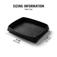 DailyObjects Combo Super Smooth Vegan Leather Reversible, Anti Slip, Water Resistent Felt Turf 2.0 Desk Mat | Vegan Leather Black Desk Tray Organiser - Set of 2