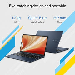 ASUS Vivobook 15 (2026),Intel Core 3 100U (i3-14th Gen),Intel iGPU, 8GB/512GB, FHD, 15.6"(39.6 cm),Windows 11,M365 Basic(1 Year)* Office 2024,Quiet Blue,1.7 Kg, X1504VAP-BQ1322WS,Thin & Light Laptop