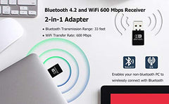 V88R Bluetooth WiFi USB Dongle for PC & Laptop, 2-in-1 Wireless Adapter with Bluetooth 4.0 and 150Mbps WiFi Speed, Plug & Play, Compatible with Windows, Mac and Linux