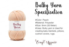 Craft Affair | Bulky Yarn/Blanket Yarn (8mm, 50 Meter, 100 Gram) | Chenille Yarn | for Craft Project: Blood Red