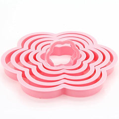 SYGA 6Pcs/Set Plum Blossom Flower Shape Cookie Cutters Mold Plastic Fondant Cake Cookie Decorating DIY Baking Tool
