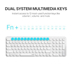 Rapoo 9010M Multi Device Wireless & Bluetooth Keyboard & Mouse Combo, White