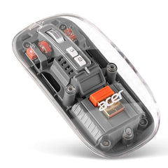acer Clearview Transparent Wireless Mouse with Triple-Mode Connectivity, Silent Click Tech, Metal Scroll Wheel,1600 DPI Optical Sensor, USB-C Charging, Compatible Windows, MacOS, iOS, Android-Green