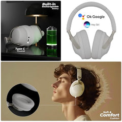 ZEBRONICS SILENCIO 111, Wireless Headphone, Hybrid ANC (50dB), 55*Hrs Backup, Transparency Mode, 40mm Titanium Drivers, 3 EQ Modes, ENC, Gaming Mode, Dual Pairing, Rapid Charge, Bluetooth v5.4 (Black)