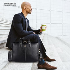 HAMMONDS FLYCATCHER Genuine Leather Office Bag for Men - 15.6 Inch Laptop Bag for Men for Professionals, Business Travelers - Adjustable Straps & Multiple Compartments - 1 Year Warranty - Brown