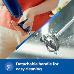 PHILIPS HL1683/00 Hand Blender, 300W Motor, Rust free steel arm | Easy single trigger operation | Specially designed blades | Wall bracket for easy storage, Blue-White