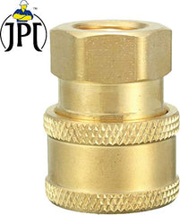 JPT Heavy Duty Pressure Washer Coupler | 1/4-Inch Quick Connect Fitting | Solid Brass Build | Quick Coupler Female Socket