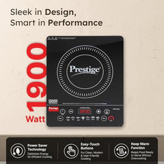 Prestige PIC 15.0 Plus 1900 Watts Induction Cooktop | 4KV Surge Protection | 7 Preset Indian Menu Options with Timer | Touch Button | Easy to Clean | Black | 1Y Warranty | BIS