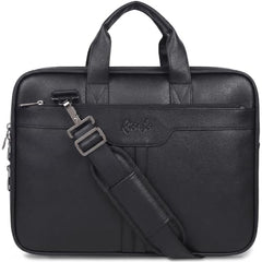 RIONTO Elite Vegan Leather Laptop Bags for Men Office Use | Upto 15.6 inch | Expandable Bottom | Mobile & Pen Compartment with Multiple Organizers | Professional Office Bag for Man & Women - Tan