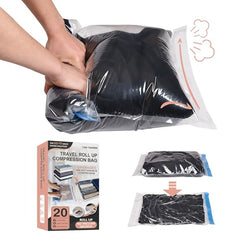 16 Travel Compression Bags Vacuum Packing, Roll Up Travel Space Saver Bags for Luggage, Cruise Ship Essentials (6 Large Roll/6 Medium Roll/4 Small Roll)