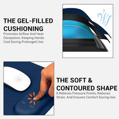 Tukzer Gel Mouse Pad Wrist Rest Memory-Foam Ergonomic Mousepad| Cushion Wrist Support & Pain Relief| Suitable for Gaming, Computer, Laptop, Home & Office Non-Slip Rubber Base (Grey)