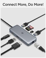 Spigen 4-in-1 USB-C Hub for MacBook Neo/Air/Pro and Laptops - Black