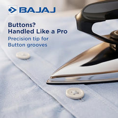 Bajaj DX-2 600W Dry Iron | Advance Soleplate And Anti-Bacterial German Coating Technology | 180 Degree Swivel Cord | Cool Touch Handle | 2-Yrs Warranty 【Black】