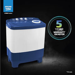 Voltas Beko, A Tata Product 6.5 Kg 5 Star Semi-Automatic Top Loading Washing Machine (WTT65UNX/OK3I0I0W01, Blue, Pulsator wash technology)