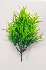Dekorly Artificial Plastic Mix Green Grass Fake Outdoors Plant Bushes Decor Faux Greenery Shrubs For Outdoor And Indoor, Artificial Shrubs Stems | Height- 7 Inches (Multi-16)