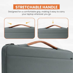 Dyazo 15.6 Inch Laptop Sleeve with Handle & Front Accessory Pocket with Organized Compartments | Soft Interior Padded Protective Case | Compatible for MacBook, HP, Dell, Lenovo, Asus & More (Grey)